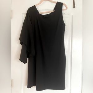 One shoulder black dress